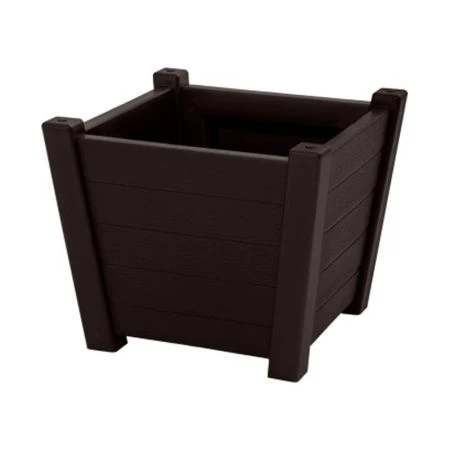 Кашпо 30л 422*422*355мм пластик ПРОВАНС квадратное шоколадное (1)
