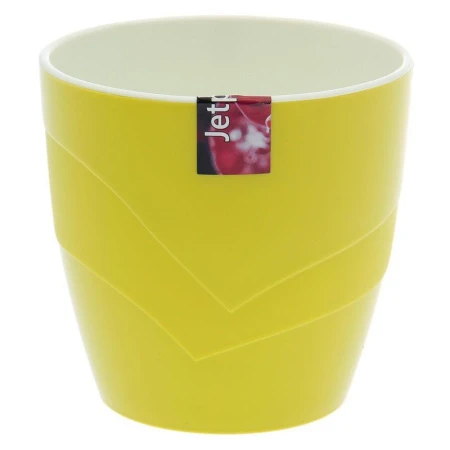 Кашпо пластик Грация 2л с дренаж.вставкой 15*15см фисташковый (12)