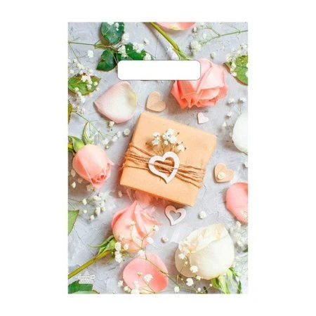 Пакет с вырубной ручкой 20*30см Подарочек 30мкм п/э H00213002