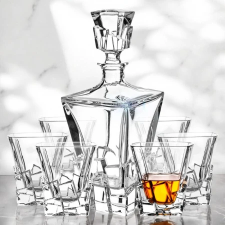 Набор для виски 7пр (графин 620мл, 6 стаканов 250мл) стекло JC-16178 (4)