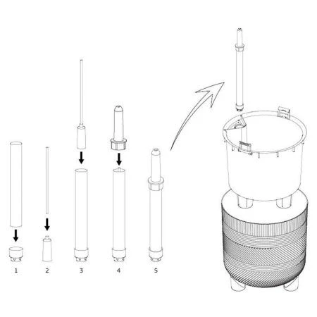Кашпо 7,8л 280мм пластик РАМОНА со вставкой белый ротанг (1)