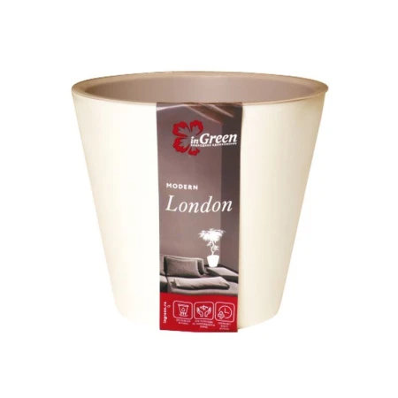 Горшок для цветов 5л 23см пластик London сливочный (15)