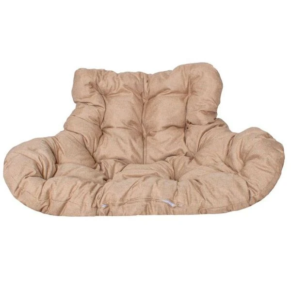 Кресло подвесное Для двоих Home с ротангом металл бежевое,беж подушка 120*125*190см (max нагр.160кг)