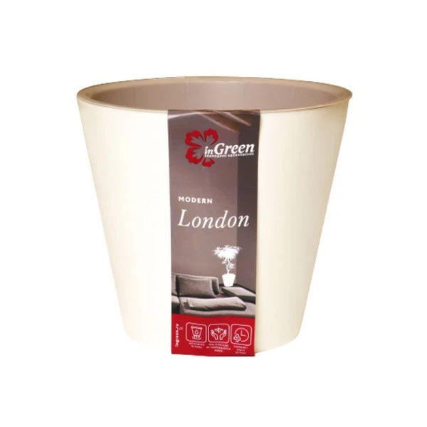 Горшок для цветов 5л 23см пластик London сливочный (15)