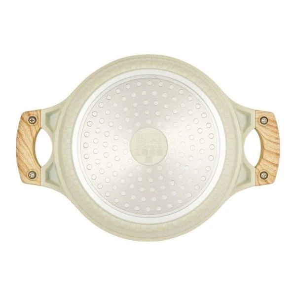 Кастрюля 2,4л h9,4см алюминий АП RAN со стекл.крышкой и силик.ободком 20см индукция бежевая (6)