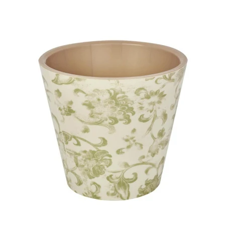 Горшок для цветов 5л 230мм пластик London с декором изящный узор (15) ВЫВОД