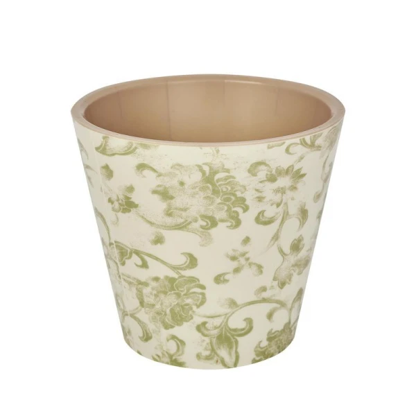 Горшок для цветов 5л 230мм пластик London с декором изящный узор (15) ВЫВОД