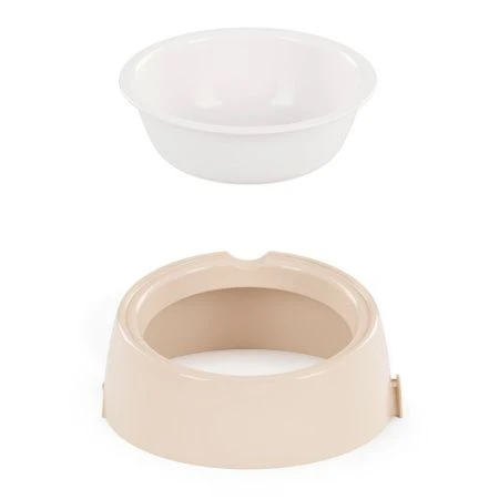 Миска для животных 300мл пластик Alta с наклоном бежевая (14)