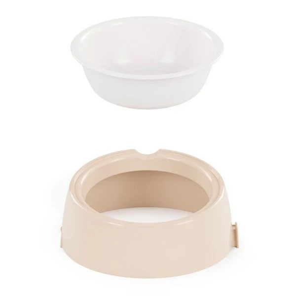 Миска для животных 300мл пластик Alta с наклоном бежевая (14)