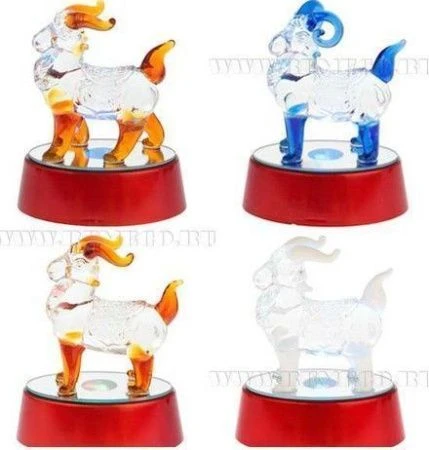 яяяФигурка Барашек с подсветкой, пластик 10см, 4 вида