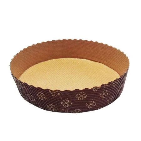 Форма для выпечки 155*35мм бумажная Пирог коричневая с золотым рисунком (100/600)