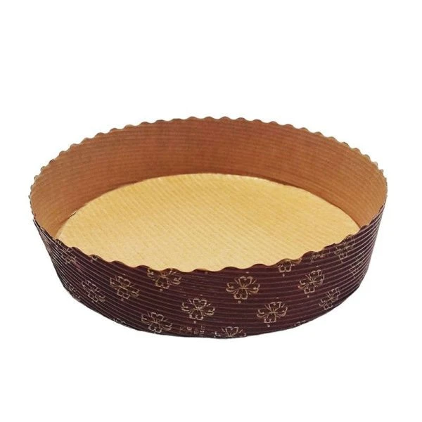 Форма для выпечки 155*35мм бумажная Пирог коричневая с золотым рисунком (100/600)