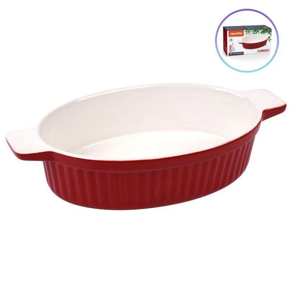 Форма для запекания керам. 27*15*6см овал. Flamenco крас. ТМ Appetite CG-F1147-FL (16)