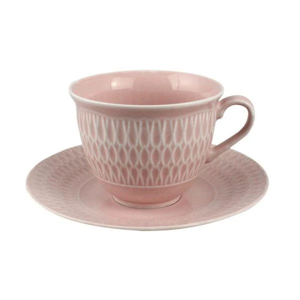 Чайный набор 2пр фарфор СОФИЯ РОЗОВАЯ на 1 персону 250мл 0884420/0880590 Sofia LB07 ВЫВОД