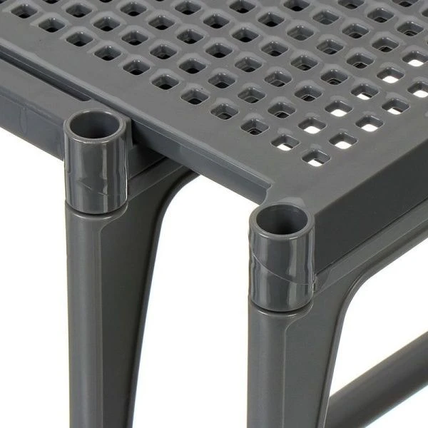 Подставка раздвижная 31*19,5*17см пластик ЛОФТ серая на пластиковых ножках (10)