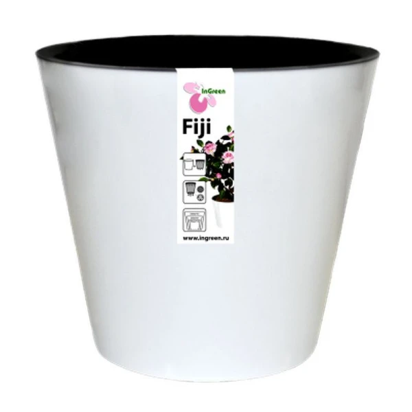 Горшок для цветов 5л 23см пластик London белый (15)