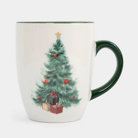 Кружка 330мл керамика зеленая Елка с подарками Festival ANLAF-FDH-0303-13