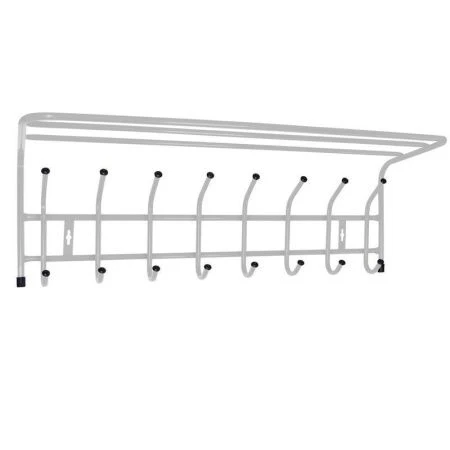 яяяВешалка с полкой настенная ВП8 800*238*268мм серебро (5) ВЫВОД