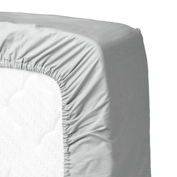 Простыня на резинке 200*200 сатин серый