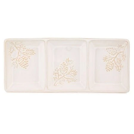 Менажница 3 секции 33*14*3,5см керамика Pine Cones (18)