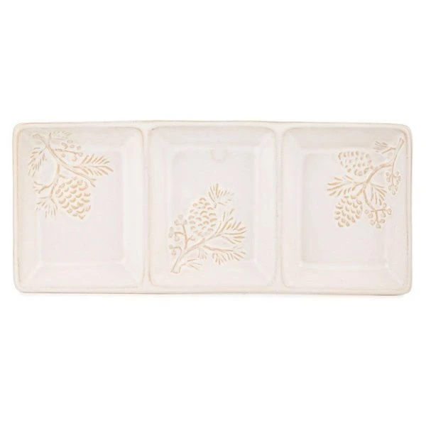 Менажница 3 секции 33*14*3,5см керамика Pine Cones (18)