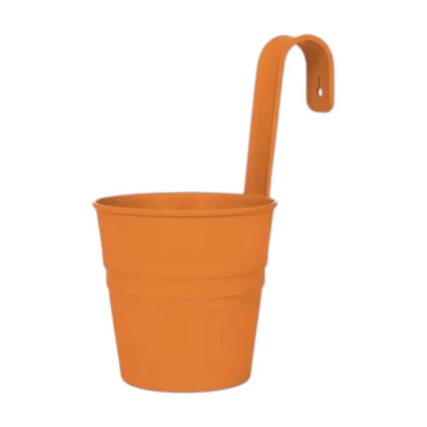 Кашпо настенное 13,5*9,6*25см пластик ВЕДРО оранжевое (10)