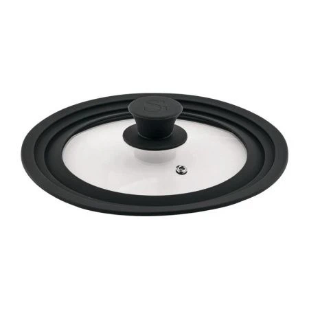 Крышка универсальная 16/18/20см стекло/силикон чёрная SG-14030 Elias (12)