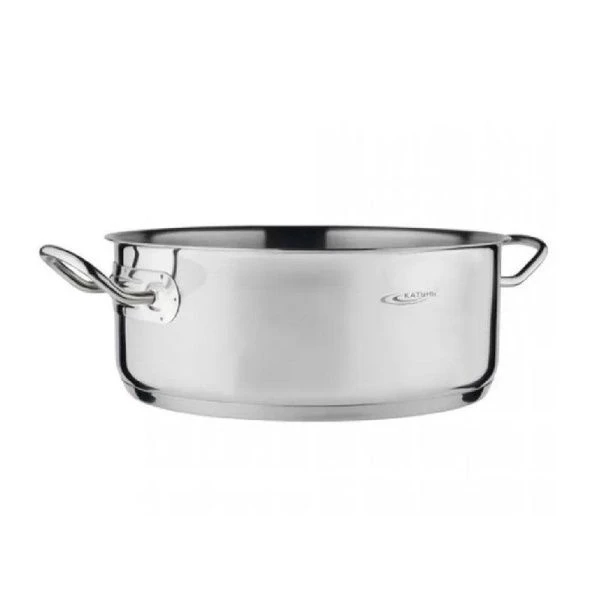 Кастрюля нерж.сталь 18л ОБЩЕПИТ низкая без крышки d40см h15см индукция ТРС КТ-ОБ-18Н (1)