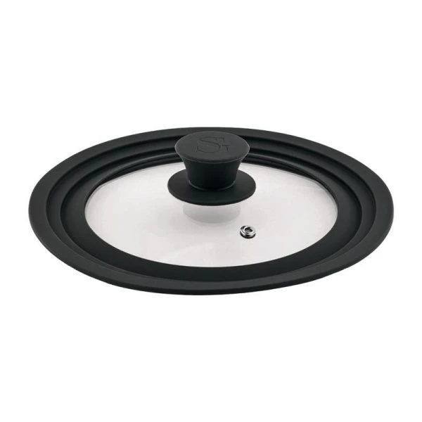 Крышка универсальная 16/18/20см стекло/силикон чёрная SG-14030 Elias (12)