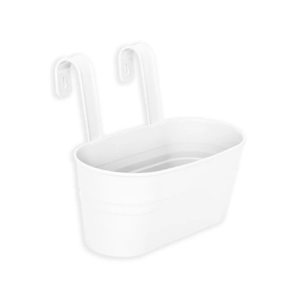 Кашпо настенное пластик ВЕДРО большое белое (5)