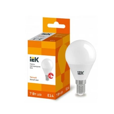 Лампа светодиодная стекло ECO G45 шар 7Вт 230В 3000К E14 IEK