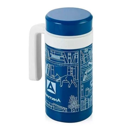Термокружка автомобильная 500мл нерж.сталь Арктика пласт.корпус синий арт. 412-500 ВЫВОД