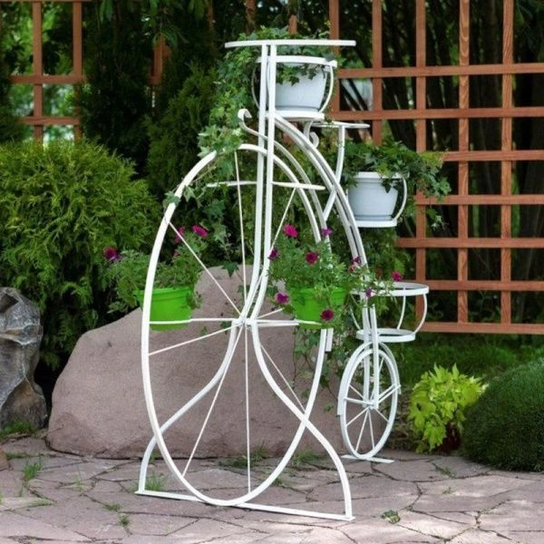 Подставка на 7 цветков 80*159*170см металл ВЕЛОСИПЕД черная 53-606