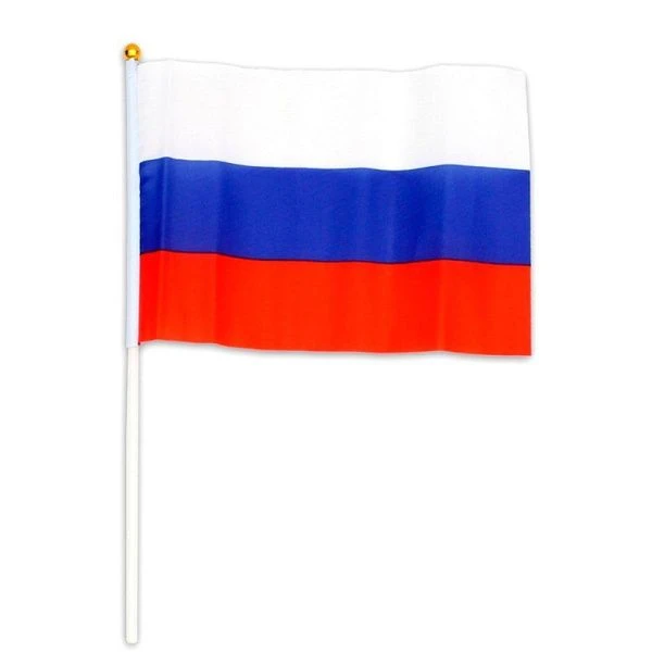 Флаг России с флагштоком 14*21см ФГ-2013