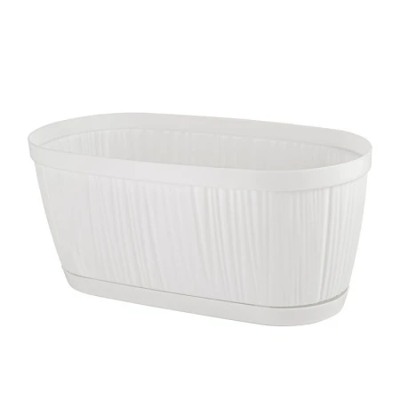 Горшок для цветов 2,7л 275*145мм пластик Barcelona овальный белый (18)