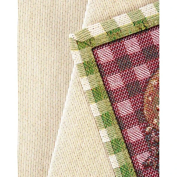 Салфетка 44*140см гобелен ПРИНЦЕССА зеленая клетка