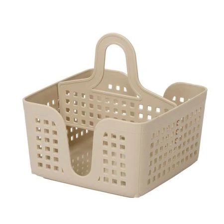 Органайзер с перегородками переносной 150*150*160мм пластик ЛОФТ латте (16)