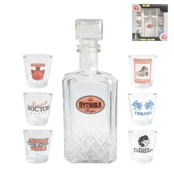 Набор 7пр (графин, стопки 6шт) стекло (6)