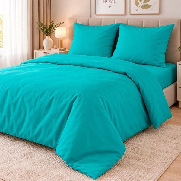 КПБ 1,5сп бязь 100%хл. Люкс Butterfly на резинке (пр.120*200*20, под.145*215, нав.70*70*2) рис Зелен