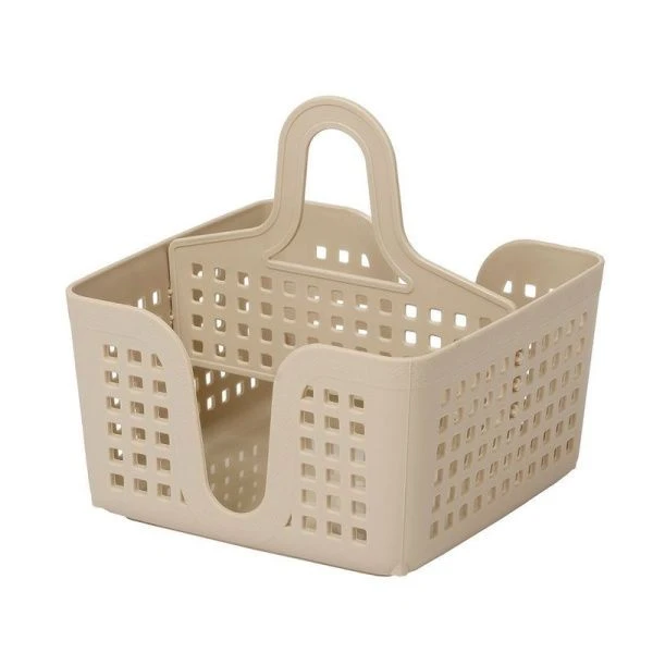 Органайзер с перегородками переносной 150*150*160мм пластик ЛОФТ латте (16)