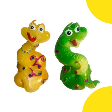 Свеча декоративная ЗМЕЙКА с монетками h8,5см парафин 2 вида (12/192)