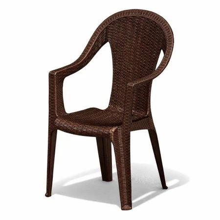Кресло 410*550*910мм пластик Элластик плетеное коричневое (max нагр. 150кг) (1)
