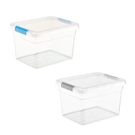 Контейнер для хранения 5л 250*200*160мм пластик Standart прозрачно-голубой/прозрачно-серый (14)