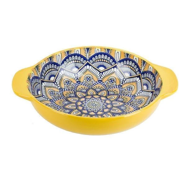 Салатник 25*20,5*6см фарфор ARABESQUE желтый с ручками (24) Салатник 25*20,5*6см фарфор ARABESQUE желтый с ручками (24)