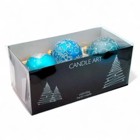 ШАРИКИ ИЗ СТЕКЛА D-80mm в под. упаковке с ручной росписью 3шт