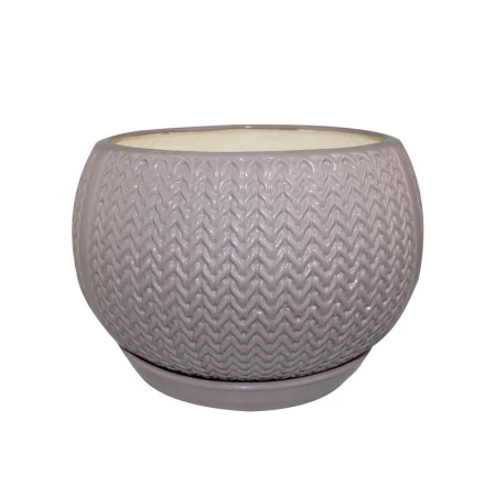 Горшок цветочный 5л керамика ШАР коса глянец аметист (2)