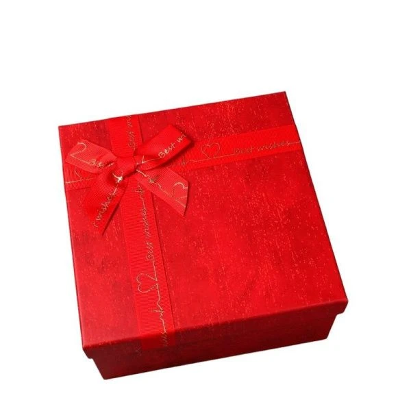 Коробка подарочная 19*19*9,5см красная 3403-1009 (36)