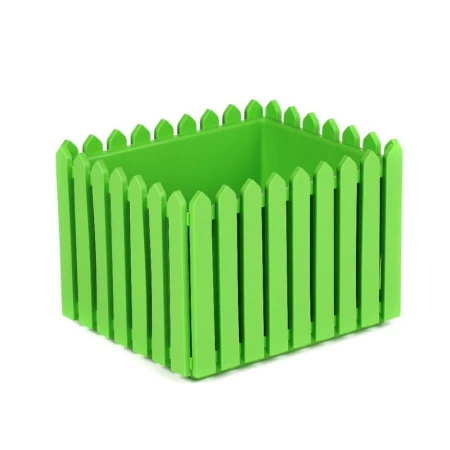 Кашпо 41*41*27см пластик ЛАРДО квадратное большое салатовое (3)