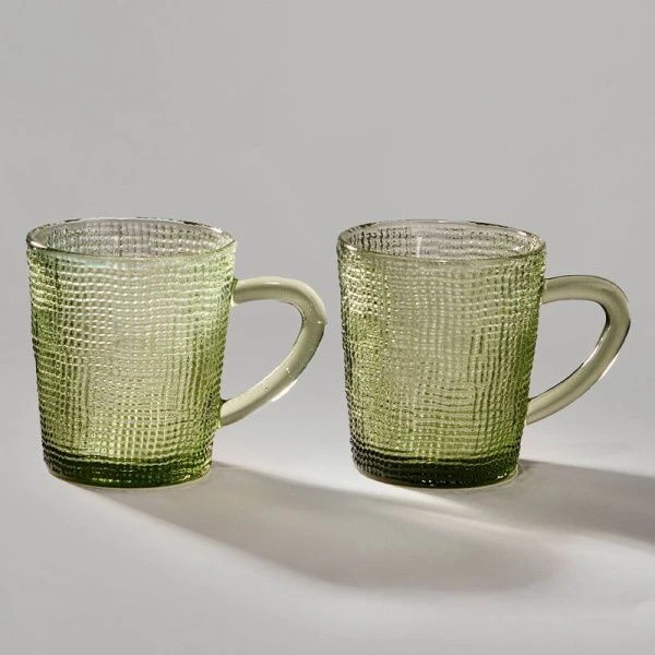 Кружки набор 2пр 250мл стекло TEMPO GREEN (24)