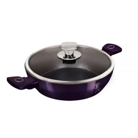 Жаровня 2,3л алюминий АП Purple Eclips со стекл.крышкой 24см индукция (6)